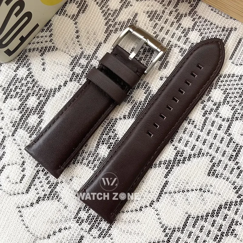 Fossil 24mm Chocolate Brown Genuine Leather Watch Strap